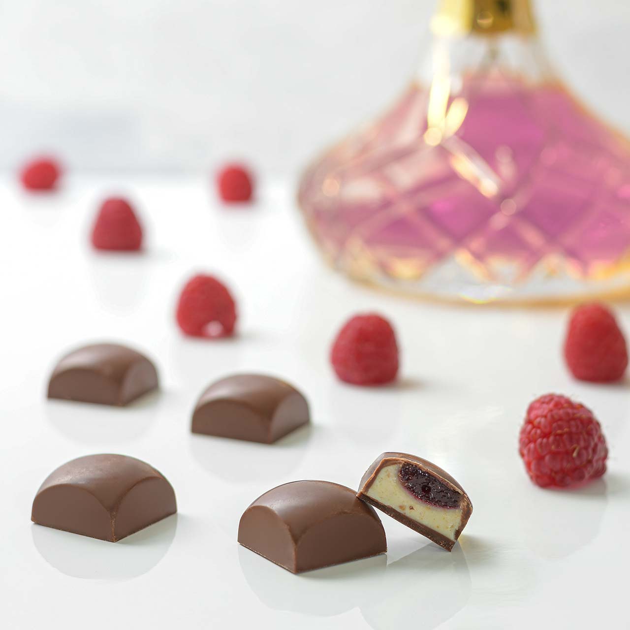 Milk Chocolate Yogurt Ganache with Raspberry