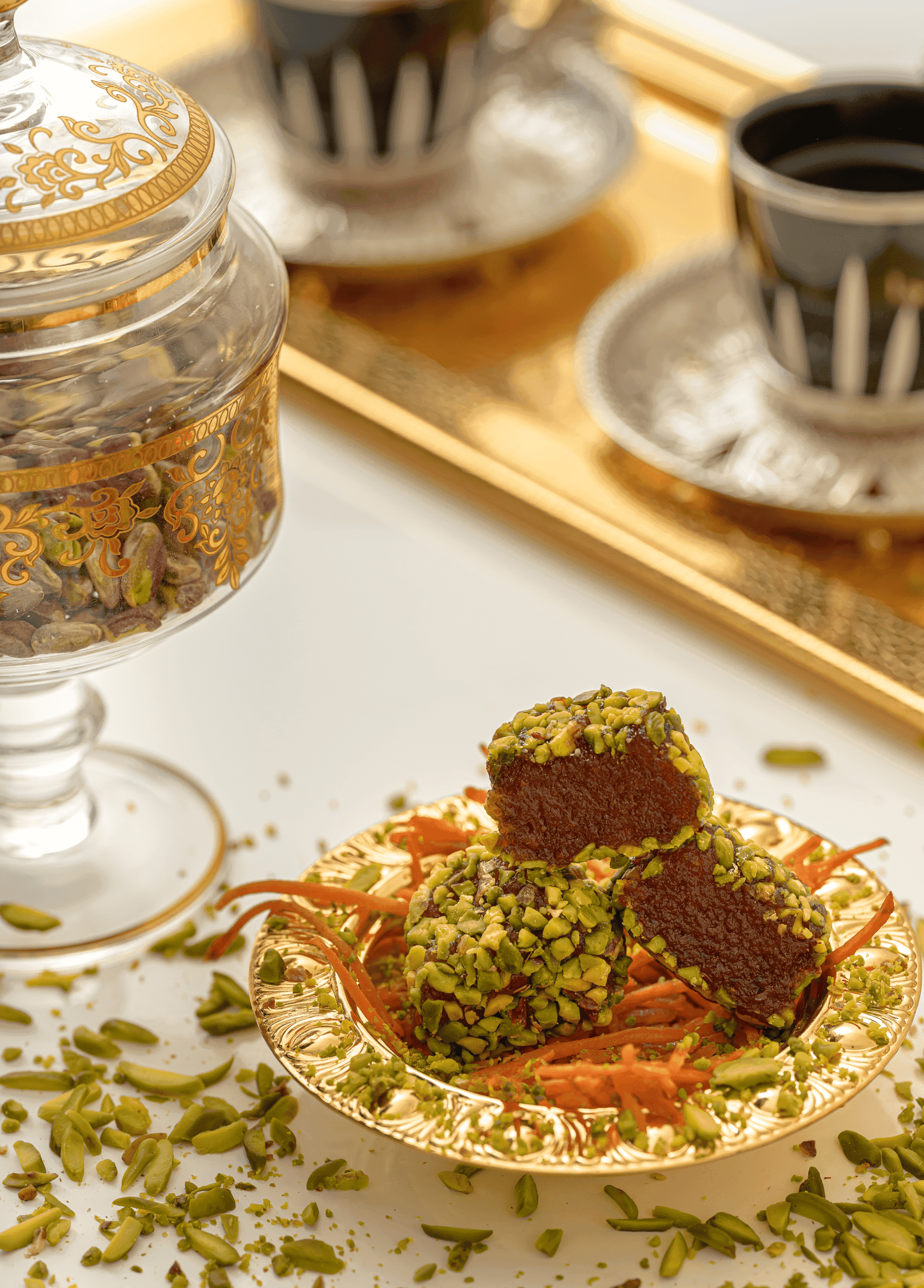 Jazaria with crushed Antep pistachios