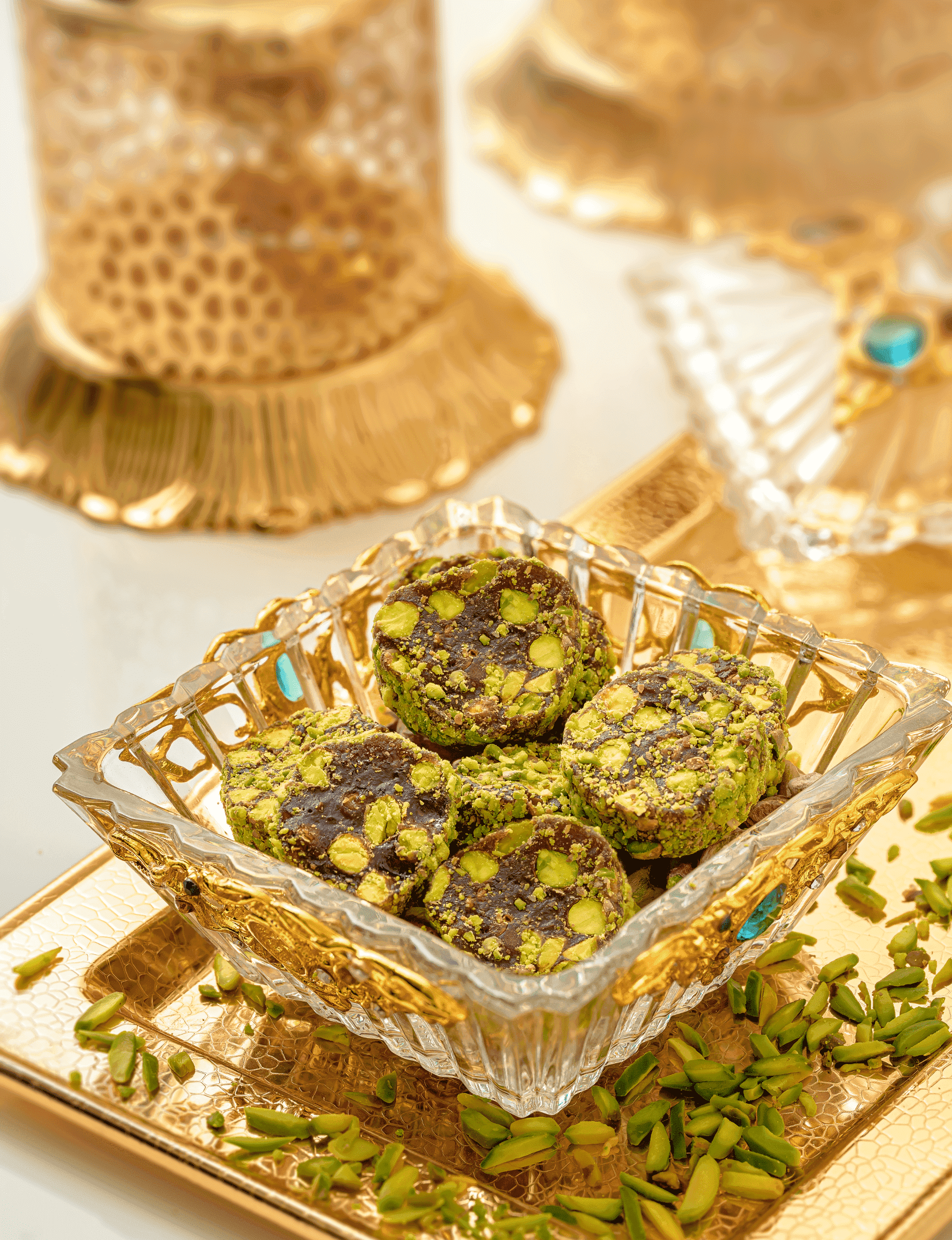 Jazaria filled with Antep pistachios