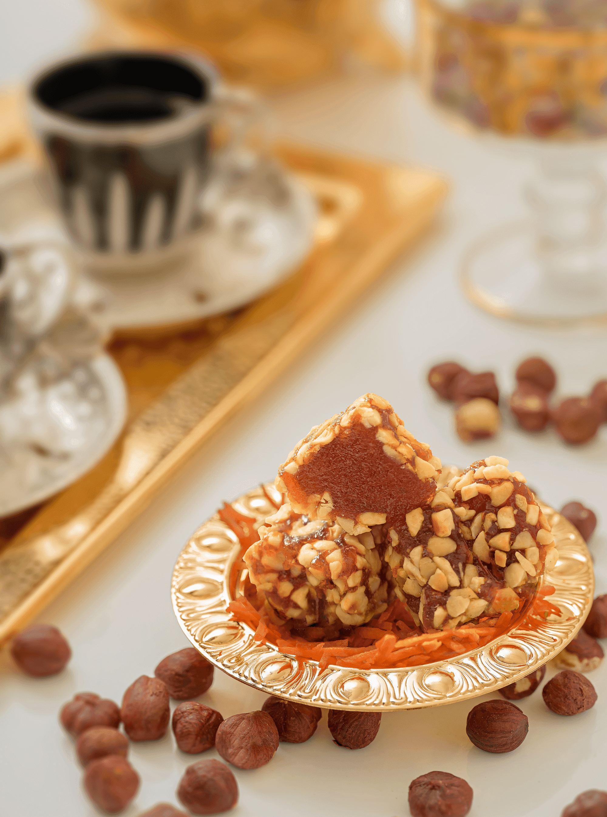 Jazaria with crushed hazelnuts