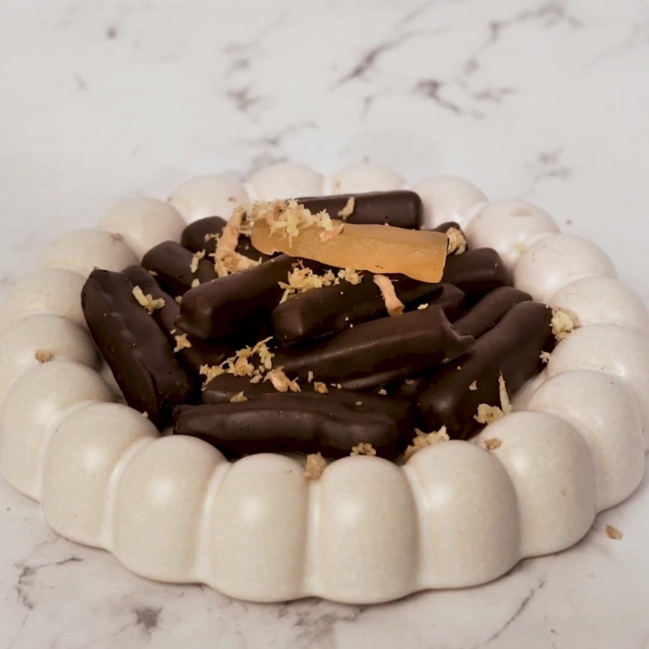 Dark Chocolate Candied Ginger Sticks