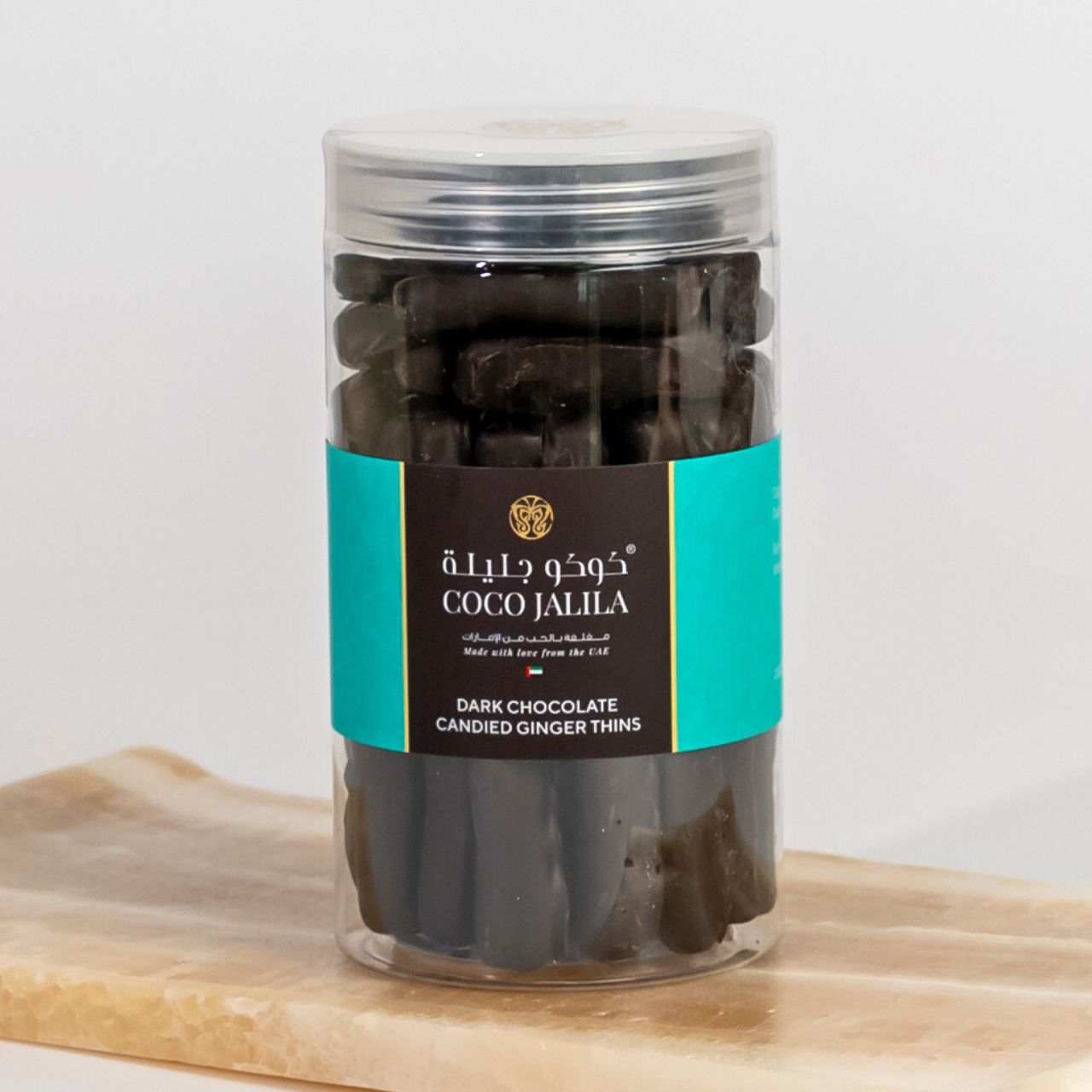 Dark Chocolate Candied Ginger Thins